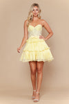 Load image into Gallery viewer, Wholesale Strapless Sweetheart Corset Sequin Lace Ruffle Tiered Short Homecoming Dress by LAY26136 - - Short Cocktail Dresses LAY