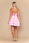 Load image into Gallery viewer, Wholesale LAY26170 strapless Lace Applique Corset Tiered Ruffle Skater Short Homecoming Dress