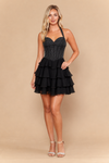 Load image into Gallery viewer, LAY26174 Wholesale Rhinestone Corset Halter Homecoming Dress with Tiered Ruffle Skirt &amp; Lace-Up Back