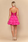 Load image into Gallery viewer, LAY26174 Wholesale Rhinestone Corset Halter Homecoming Dress with Tiered Ruffle Skirt &amp; Lace-Up Back