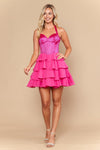 Load image into Gallery viewer, LAY26174 Wholesale Rhinestone Corset Halter Homecoming Dress with Tiered Ruffle Skirt &amp; Lace-Up Back