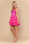 Load image into Gallery viewer, LAY26174 Wholesale Rhinestone Corset Halter Homecoming Dress with Tiered Ruffle Skirt &amp; Lace-Up Back