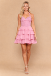 Load image into Gallery viewer, LAY26174 Wholesale Rhinestone Corset Halter Homecoming Dress with Tiered Ruffle Skirt &amp; Lace-Up Back