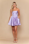 Load image into Gallery viewer, LAY26176 Wholesale Strapless Satin Corset Homecoming Dress with Pockets, Lace-Up Back &amp; Bow Detail