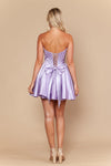 Load image into Gallery viewer, LAY26176 Wholesale Strapless Satin Corset Homecoming Dress with Pockets, Lace-Up Back &amp; Bow Detail