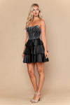 Load image into Gallery viewer, LAY26190 Wholesale Sleeveless Pearl Corset Tiered Ruffle Short Homecoming Cocktail Dress - - Short Cocktail Dress LAY