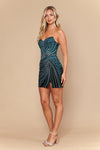 Load image into Gallery viewer, Wholesale Strapless Rhinestone Bodycon Sweetheart Neckline Dress with Lace-Up Back by LAY26218