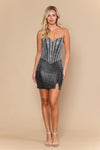 Load image into Gallery viewer, LAY26232 Wholesale Strapless Sweetheart Line Rhinestone Sequin Short Homecoming Party Dress