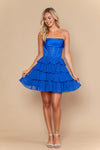 Load image into Gallery viewer, LAY26244 Wholesale Strapless Rhinestone Corset Satin Short Homecoming Dress with Ruffle Skirt
