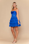 Load image into Gallery viewer, LAY26244 Wholesale Strapless Rhinestone Corset Satin Short Homecoming Dress with Ruffle Skirt