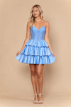 Load image into Gallery viewer, LAY26268 Wholesale Strapless Rhinestone Sweetheart Corset Homecoming Dress with Ruffle Skirt