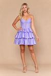 Load image into Gallery viewer, LAY26268 Wholesale Strapless Rhinestone Sweetheart Corset Homecoming Dress with Ruffle Skirt