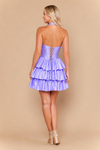 Load image into Gallery viewer, LAY26270 Wholesale Pearl Embellished Dress Halter Neck Satin Tiered Ruffle Homecoming Dress - - Homecoming Dress LAY