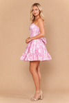 Load image into Gallery viewer, Wholesale Jacquard Strapless Short Dress with Bow Back Sweetheart Corset Party Dress by LAY26272