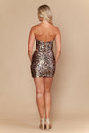 Load image into Gallery viewer, Wholesale Sleeveless Metallic Animal Print Rhinestone Corset Cutout Homecoming Dress by LAY26308 - - Short Cocktail Dresses LAY
