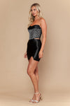Load image into Gallery viewer, LAY26330 Wholesale Black/White Strapless Pearl Embellished Satin Two-Piece Short Cocktail Dress