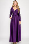 Load image into Gallery viewer, Wholesale Mother Of The Bride Dress Deep V-Neck Formal Gown By LAF5231 - PURPLE - Dress LAF