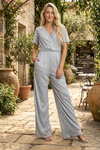 Load image into Gallery viewer, Formal Winged Sleeves Jumpsuit By LA Merchandise LAV3467 - Silver - Jumpsuit LAV
