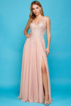 Load image into Gallery viewer, Prom Dresses Prom A Line Long Formal Slit DressDusty Rose