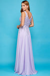 Load image into Gallery viewer, Prom Dresses Prom A Line Long Formal Slit Dress Lavender