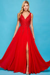 Load image into Gallery viewer, Prom Dresses Prom A Line Long Formal Slit DressDusty Rose