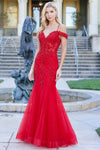 Load image into Gallery viewer, Prom Dresses Long Beaded Lace Formal Corset Prom Dress Red