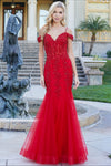 Load image into Gallery viewer, Prom Dresses Long Beaded Lace Formal Corset Prom Dress Red