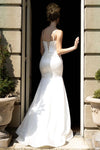 Cargar imagen en el visor de la galería, LAF8455 Wholesale Ivory Satin Trumpet Wedding Dress with Corset Bodice Sweetheart Neckline &amp; Train - - Wedding Dress LAF