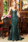 Load image into Gallery viewer, Prom Dresses Mermaid Long Formal Glitter Applique Prom Dress Navy