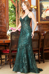 Load image into Gallery viewer, Prom Dresses Mermaid Long Formal Glitter Applique Prom Dress Red