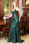 Load image into Gallery viewer, Prom Dresses Mermaid Long Formal Glitter Applique Prom Dress Emerald