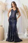 Load image into Gallery viewer, LA Merchandise LAL3053N Glitter Appliqué Mermaid Long Formal Gown