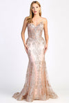 Load image into Gallery viewer, Prom Dresses Mermaid Long Formal Glitter Applique Prom Dress Navy