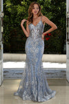 Load image into Gallery viewer, Prom Dresses Mermaid Long Formal Glitter Applique Prom Dress Red