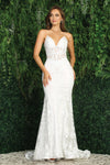 Load image into Gallery viewer, Wholesale Elegant Lace Mermaid Wedding Dress with V-Back Dress by LAL3053N-01