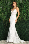 Load image into Gallery viewer, Wholesale Elegant Lace Mermaid Wedding Dress with V-Back Dress by LAL3053N-01