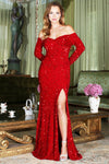 Load image into Gallery viewer, Prom Dresses Long Sequin Formal Evening Prom Dress Red