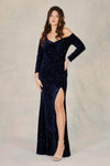 Load image into Gallery viewer, LA Merchandise LAL3058 Off-Shoulder Sequin Long Sleeve Prom Gown