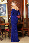 Load image into Gallery viewer, Prom Dresses Long Sequin Formal Evening Prom Dress Navy