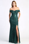 Load image into Gallery viewer, Prom Dresses Prom Long Fitted Sequin Slit Formal Dress Emerald