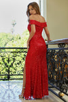 Load image into Gallery viewer, Prom Dresses Prom Long Fitted Sequin Slit Formal Dress Red