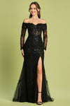Load image into Gallery viewer, Prom Dresses Beaded Long Slit Formal Sequin Prom Dress   Black