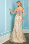 Load image into Gallery viewer, Prom Dresses Beaded Long Slit Formal Sequin Prom Dress   Champagne