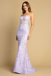 Load image into Gallery viewer, Prom Dresses Long Lace Fitted Mermaid Prom Dress Lilac