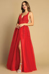 Load image into Gallery viewer, Prom Dresses Long Slit Prom A Line Lace fomal Dress Red