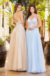 Load image into Gallery viewer, Prom Dresses A Line Floral Long Formal Prom Dress Baby Blue