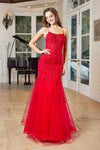 Load image into Gallery viewer, Prom Dresses Long Lace Mermaid Formal Prom Dress Red