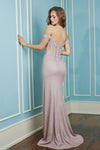 Load image into Gallery viewer, Prom Dresses Metallic Prom Long Fitted Formal Dress Rose