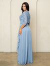 Load image into Gallery viewer, Long Mother of the Bride Lace Chiffon Jacket Dress By LA Merchandise LAV3094-1 - - Mother of the Bride Dress LAV