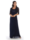 Load image into Gallery viewer, Wholesale Mother Of The Bride Dress Square Neck Formal Gown By LAV3094 - NAVY - Dress LAV